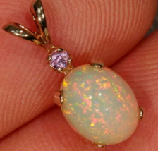 2.50Ct Oval Cut Fire Opal Solitaire Pendant Free Chain 14K Yellow Gold P... - $71.91