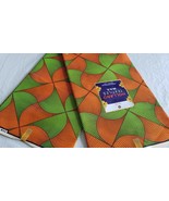 Orange &amp; Lemon Green African Fabric Ankara Polyester Prints 3. By The Yard - $7.40