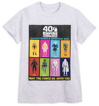 Disney Star Wars S/S Action Figures 40 Anniversary Graphic T-Shirt Adult Medium - £21.42 GBP