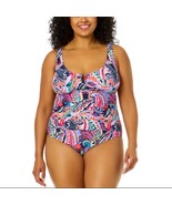 NWT Anne Cole Paisley Parade V-Wire One Piece Swimsuit Multicolor Size 24W - $54.75 CAD