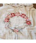 Antique Duvet Style Bed Cover Hand Embroidery 66x70&quot; Inch Stretchy - $73.87