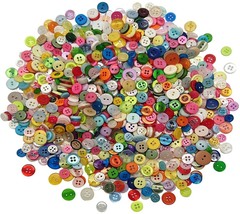 1000 Pcs Resin Buttons, Assorted Sizes Round Craft Buttons for Sewing DIY Crafts - £8.63 GBP