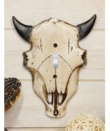 Set of 2 Rustic Western Bull Bison Cow Skull Single Toggle Switch Wall P... - $36.99 CAD