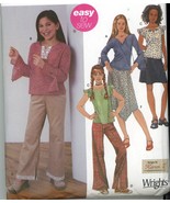 Simplicity 5484 Girls Blouse Kimono Sleeve Top Skirt Pants Sz 7-8-10 Uncut - $12.30 CAD