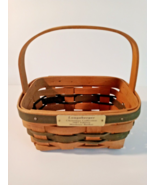 Longaberger Christmas Collection 1987 Edition Green Mistletoe Basket Vin... - $21.40 CAD