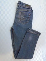 L.E.I. Girls Kate Low Rise Skinny Adjustable Waist Denim Blue Jeans Size 10 - £10.86 GBP