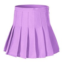 Women&#39;s High Waist Solid Pleated Mini Tennis Skirt (L, Light purple) - $26.72