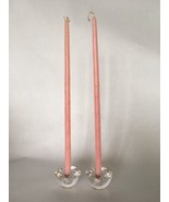 Pair (2) Orrefors Crystal Candle Holders Signed Lena Bergstrom Original ... - $452.30 MXN