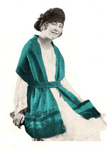 1919 Scarf with Pockets and Belt from Edwarian Era  - Knit pattern  (PDF 1833) - $3.75