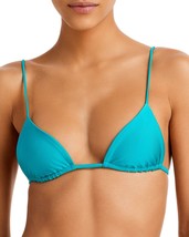 Jade Swim Via Triangle Bikini Top Blue Aqua Sheen M B4HP NO TAGS $120 - $25.95