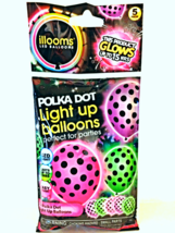 New illooms LED Multi-Color Polka Dot Light Up Glowing Balloons Party 5 ... - £6.30 GBP