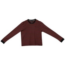 Volcom Girls&#39;s Merlot Red &amp; Blush Pink Striped L/S T-Shirt (S03) - £7.38 GBP