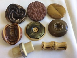 Vintage mixed lot of 8 Art Deco Retro Celluloid buttons mixed size &amp; color - £46.51 GBP