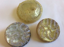 Vintage lot of 3  Art Deco Celluloid  clear pearly   buttons - $38.61