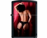 Zippo Lighter - View From Behind Red Curtain Black Matte - 853271 - $32.38
