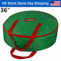 Christmas Wreath Storage Bag Container W/ Handles Zipper For 36&quot; Wreath ... - $28.49