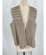 Hulda Bridgeman Art to Wear Pleated Vest Sz S Golden Brown Lagenlook Ava... - £38.71 GBP