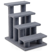 24 Inch 4-Step Pet Stairs Carpeted Ladder Ramp Scratching Post Cat Tree Climber- - £134.90 GBP