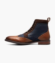 Stacy Adams Finnegan Wingtip Lace-Up Boot Cognac with Navy 25427-470 image 5
