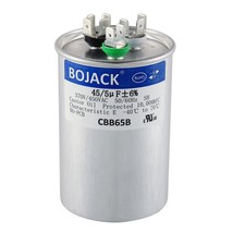 BOJACK 45+5 uF 45/5 MFD ±6% 370V/440VAC CBB65 Dual Run Circular Start Ca... - £27.01 GBP
