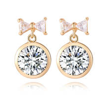 Crystal &amp; 18K Gold-Plated Bow Drop Earrings - £11.06 GBP