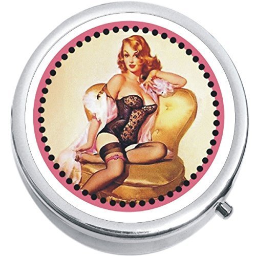 Primary image for Pin Up Girl Medicine Vitamin Compact Pill Box