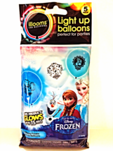 illooms LED White &amp; Blue Disney Frozen Light Up Glowing Balloons Party 5 Pack - £6.39 GBP