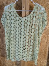 lauren conrad Cotton Lace Large Green Knit Top - $22.77