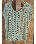 lauren conrad Cotton Lace Large Green Knit Top - $31.95 CAD