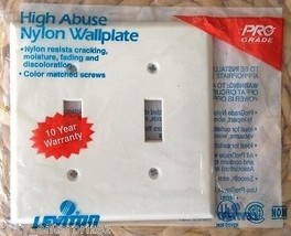 NEW Leviton 80709-W 2-Gang Toggle Device Switch Wallplate Standard Size - $9.69