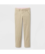 Cat &amp; Jack Girls School Uniform Pants Size 12 PLUS Beige Chino Khaki Slim - €14,17 EUR