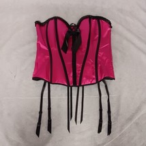 Torrid Corset With Garters 38 Pink Black Lined - $36.95
