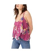 MSRP $58 Free People Hey Girl Tank Spring Plum Combo Purple Size XS - $490.33 MXN