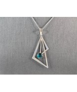 Women Vintage Sterling Silver Eilat Modernist Israel Pendant Necklace 4.... - €42,79 EUR