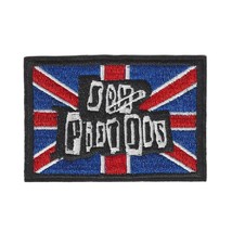 Sex Pistols Iron On Patch 3.4&quot; Punk Rock Music Band Uk British Flag Embroidered - £3.10 GBP