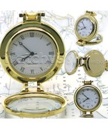 Gold Color Pocket Watch with Magnifying Glass for Men with Chain Gift Bo... - $20.49