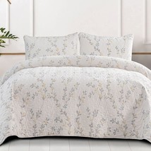 Microfiber Queen Size Quilt Set, 3 Piece Lightweight Bedspreads/ Coverlet/ Beddi - £46.20 GBP