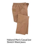 Haband Mens 38 XS Pants Light Brown Casual Joe Stretch Waist Lk N E W Go... - $29.04 CAD