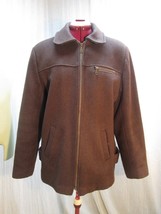 C187 Ladies Wool blend winter zip up jacket casual work coat Size M - $38.61