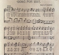 Song For May Sheet Music 1892 Victorian Voice And Piano Spring Ephemera ... - $457.13 MXN