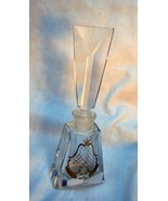 G21I Art Deco Nouveau Thick Gold Gilded Perfume Vanity Bottle Vintage - $19.79