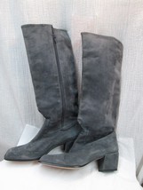 M205m Italian Ladies Gray Suede Leather Boots Made in ITALY Size 36 US 6 - $59.39