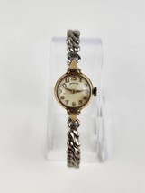 Vintage Hamilton Ladies 10K Gold Filled Wrist Watch 18mm Running w/white GF band - £29.27 GBP