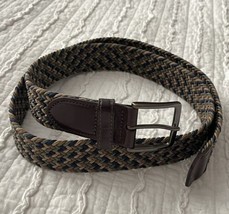 Lands End Braided Belt Woven Men’s XL 40-42 Braided Cord Blue Brown Tan Gray - $17.81