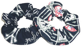 2 New York Yankees Hair Scrunchie Scrunchies by Sherry MLB Baseball Ponytail - £5.57 GBP+