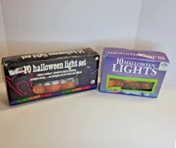 Vintage Halloween Pumpkin Blow Mold String Light Set of 10 Blinky or Steady 90s - £9.94 GBP