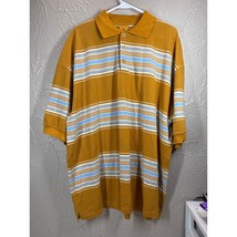 Brooklyn Xpress Men&#39;s Gold Multi Striped Short Sleeve Polo Shirt Size XX... - $650.93 MXN