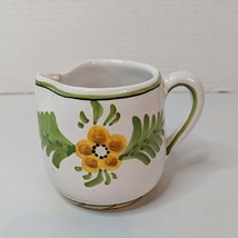 Hand Painted Ceramic Creamer Pitcher Yellow Flower Marked GL Italy 3.25&quot;H - £11.85 GBP