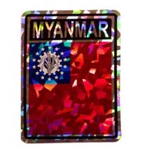 K&#39;s Novelties Myanmar Country Flag Reflective Decal Bumper Sticker - £2.25 GBP