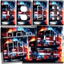 Fire Truck Sirens City Call Light Switch Outlet Wall Plate Firefighter Art Decor - £7.97 GBP+